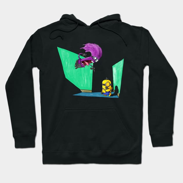 Homicidal Psycho Purple Minion Hoodie by DeadHand